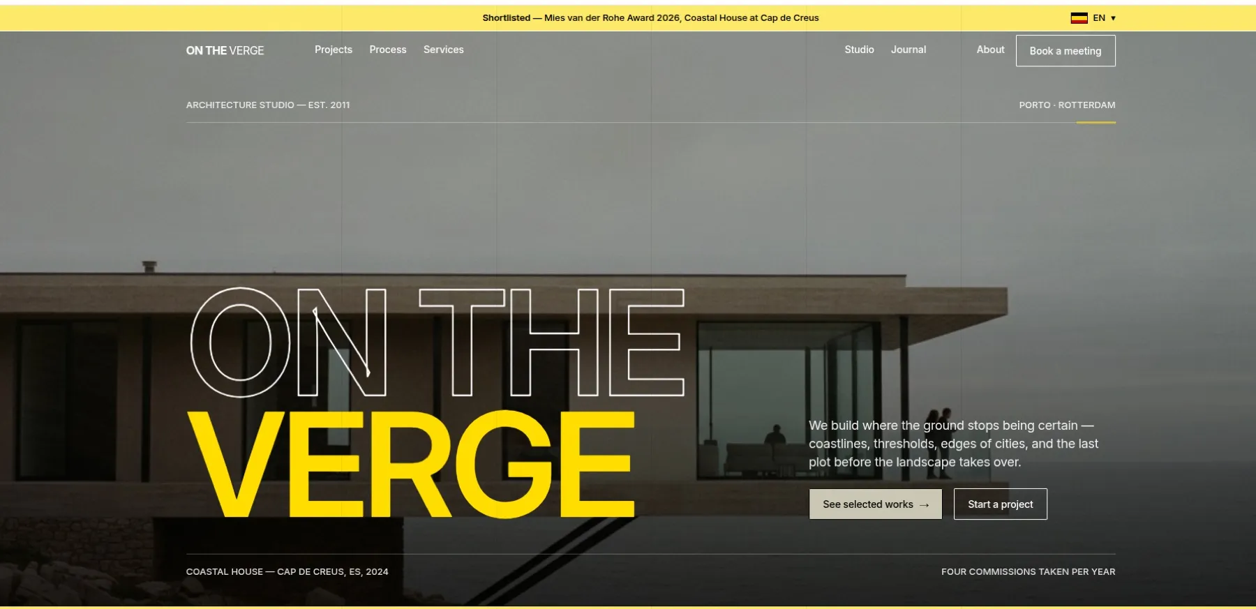On the Verge — Estudio de arquitectura